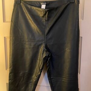 VENUS Black Faux Leather Pants